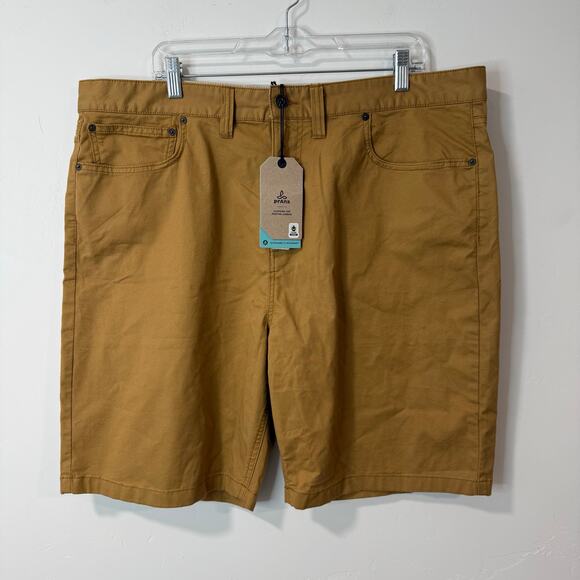 Prana Men's Ulterior Shorts NEW 9" Inseam Brown 40 Chino Stretch - Picture 1 of 7